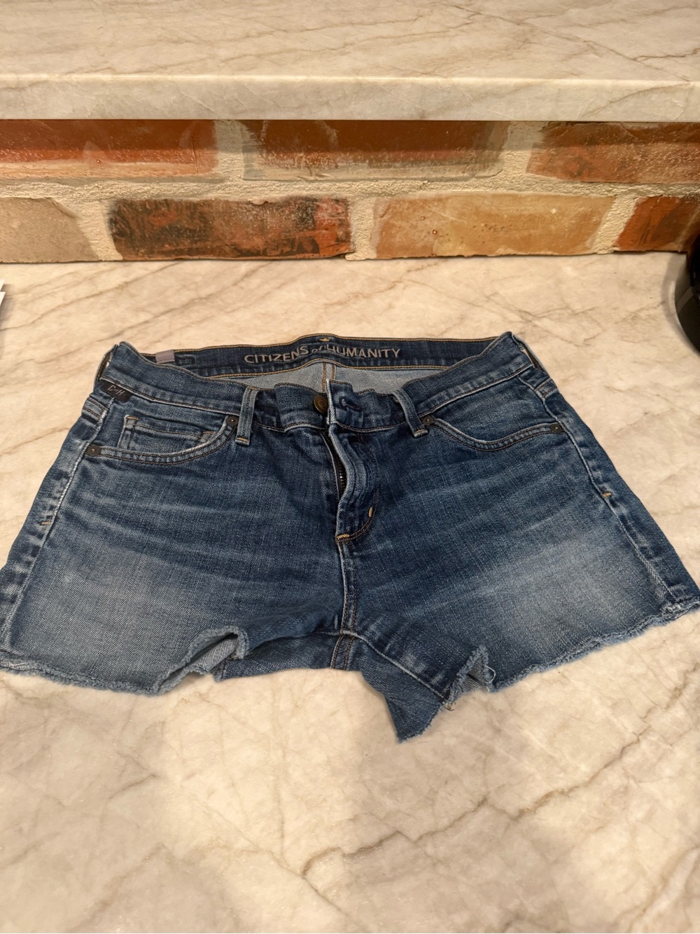 Citizens of Humanity Indigo Denim Cutoff Shorts